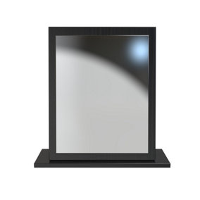 Cairo Mirror in Smooth Black (Ready Assembled)
