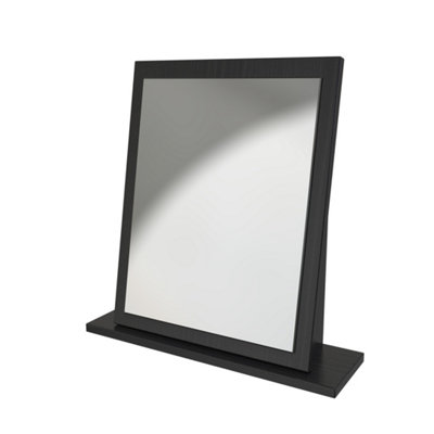 Cairo Mirror in Smooth Black (Ready Assembled)