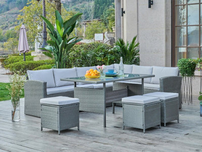 Grey rattan discount garden furniture argos