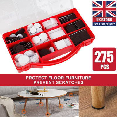 CAISON 275pk X2 Non Slip Furniture Pads Floor Protectors Premium Chair Feet Leg Protectors