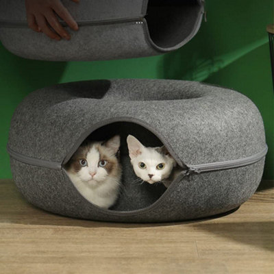 Indoor Dog House YITAHOME 2-Tier Cat House, Indoor Cat Cave Bed