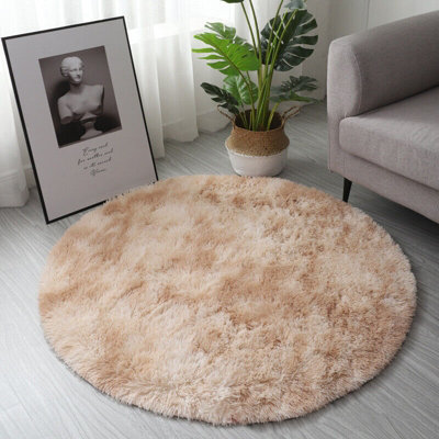 CAISON Circle Round Shaggy Rug 100CM Living Room Bedroom Carpet Floor Fluffy Mat Anti-Skid BS-XYY0299-C-03