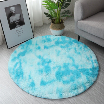 CAISON Circle Round Shaggy Rug 80CM Living Room Bedroom Carpet Floor Fluffy Mat Anti-Skid BS-XYY0299-T-02