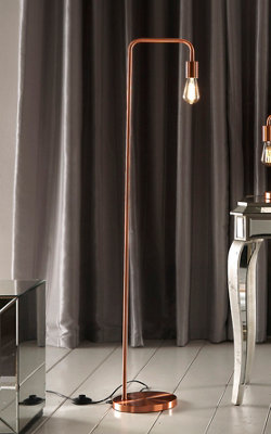 Rose gold and store grey floor lamp