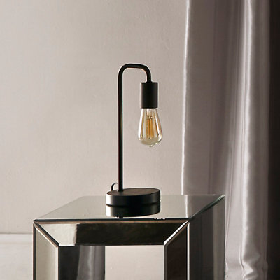 Caitlin Industrial Filament Bulb Table Desk Lamp Black