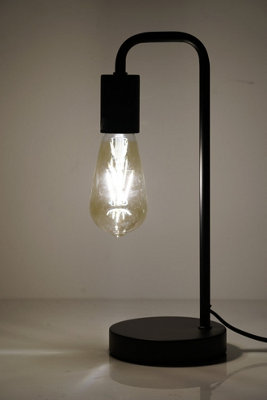 Caitlin Industrial Filament Bulb Table Desk Lamp Black