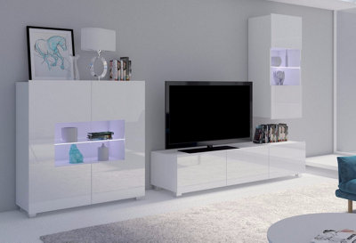 Calabrini 7 Entertainment Unit: Elegant Storage Solution - W2950mm x H1050mm x D430mm for TVs Up to 42"