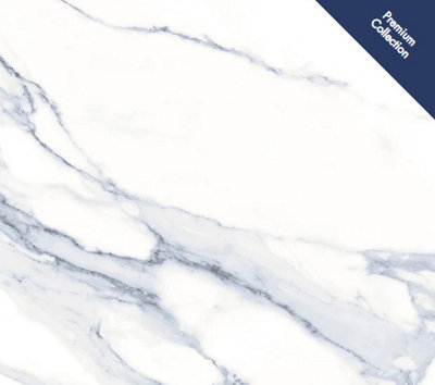 Calacatta BLUE Marble Effect 600x600mm Polished Wall and Floor Tiles (Pack of 4 with coverage of 1.44m2)