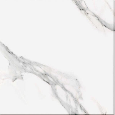 Calacutta Marble Effect Polished Rectified 600mm x 600mm Porcelain Wall & Floor Tiles (Pack of 4 w/ Coverage of 1.44m2)