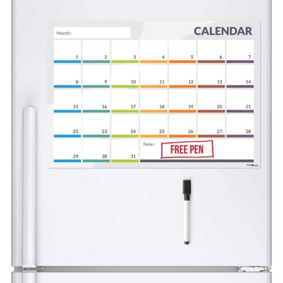 Calendar Fridge Planner Magnetic Monthly Planner Whiteboard with Marker A3