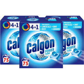 Calgon Water Softener Powerball 4-in-1 Washing Machine Limescale 75 Tablets - Pack of 3