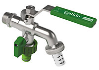 Calido 1/2 Inch Double Outlet Garden Outdoor Tap Ball Valve Faucet