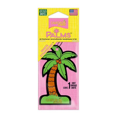 California Scents Hanging Palm Tree Air Freshener, Strawberry
