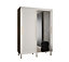 Calipso Wave II Modern Mirrored 2 Sliding Door Wardrobe Gold Handles 5 Shelves 2 Rails White(H)2080mm (W)1500mm (D)620mm