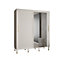 Calipso Wave II Modern Mirrored 2 Sliding Door Wardrobe Gold Handles 9 Shelves 2 Rails White (H)2080mm (W)1800mm (D)620mm