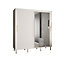 Calipso Wave II Modern Mirrored 2 Sliding Door Wardrobe Gold Handles 9 Shelves 2 Rails White (H)2080mm (W)2000mm (D)620mm