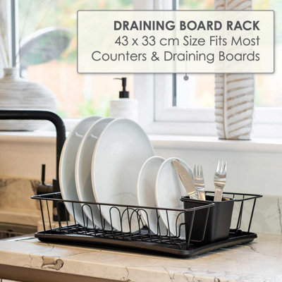 CALITEK Kitchen Dish Rack Drainer with Drip Tray and Cutlery Holder ...
