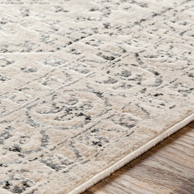 CALIX Vintage Traditional Oriental Boho Beige/Grey Area Rug 160 x 220 cm