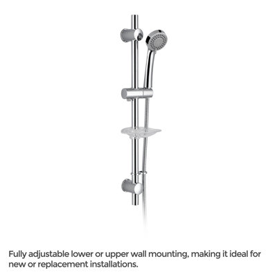 CALLA 2 WAY ROUND CEILING THERMOSTATIC CONCEALED BATHROOM SHOWER RAIL HEAD - 6