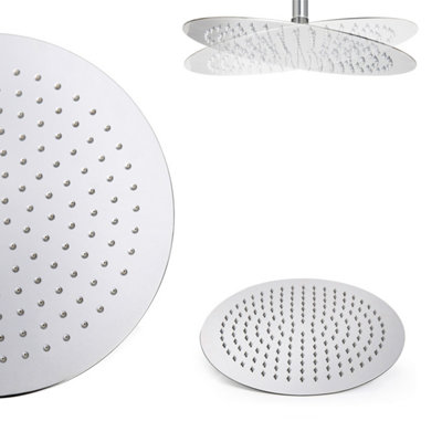 Calla Round Chrome Modern Concealed Thermostatic Mixer Valve Shower Head Set - 4