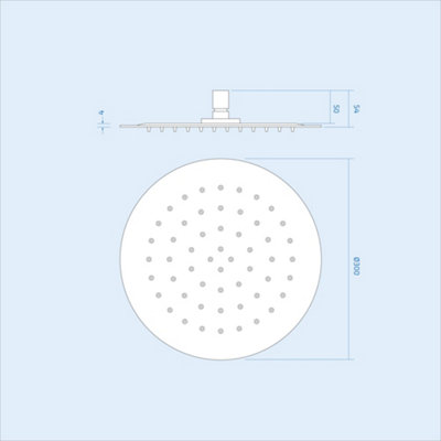 Calla Round Chrome Modern Concealed Thermostatic Mixer Valve Shower Head Set - 5