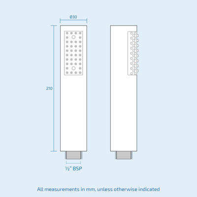 CALLA ROUND CONCEALED 2 WAY 3 DIAL THERMOSTATIC VALVE SHOWER HEAD AND HANDSET - 9