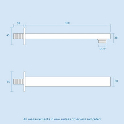 Calla Square Concealed Thermostatic Mixer Valve Hand Held 300mm Shower Head Set - 5