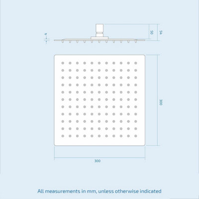 Calla Square Concealed Thermostatic Mixer Valve Hand Held 300mm Shower Head Set - 6