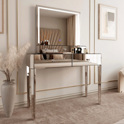 Callie x Ivy Silver LED Mirror Dressing Table