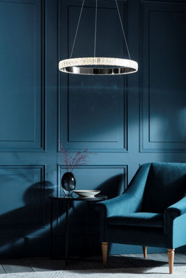 Callisto Chrome Effect and Crystal (K5) Glass LED Ceiling Pendant