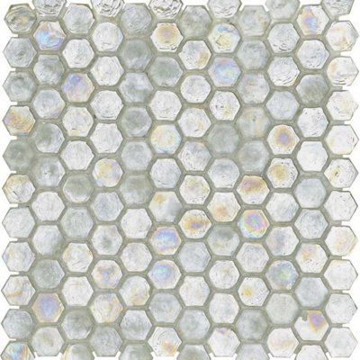 Callisto Ice Hexagon Glass Mosaic 25x25mm