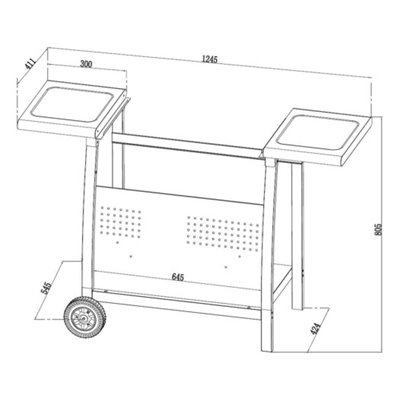 Callow 1003+stand Black Gas BBQ 3 Burner Plancha in Standless Steel with Stand and Side Tables - 6