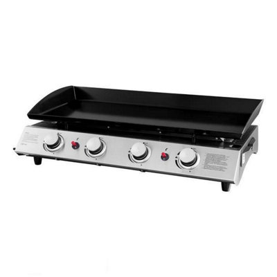 Callow 1104+stand Black 4 Burner Gas Griddle and Plancha with Stand and Side Tables - 5