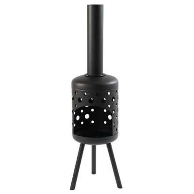 Callow 20-057F.1.2 Black Gozo 115cm Tower Outdoor Fireplace