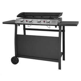 Callow 4 Burner Gas Griddle and Plancha with Stand and Side tables - Barbecues