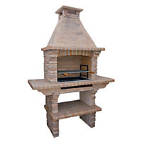 Callow 402L Stone Masonry Barbecue BBQ With Grill and Side Tables