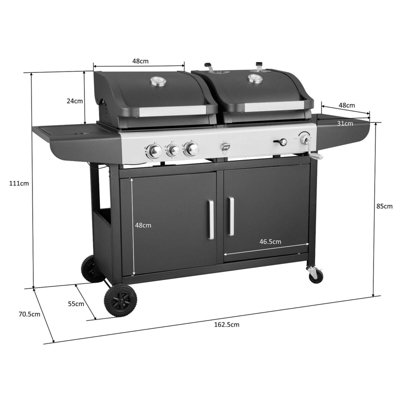 Callow Large Dual Fuel BBQ Grill - 8