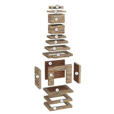 Callow Light Stone Outdoor Masonry Wood Burning Fireplace Patio and ...