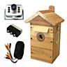 Callow Retail Cedar Bird Nest Box and Feeder with Colour Night Vision Camera with Audio
