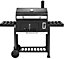 Callow XXL Charcoal BBQ Grill with dual side tables and Tool hooks