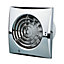 Calm Zone 1 Silent Extractor Fan Chrome Humidity - 100mm