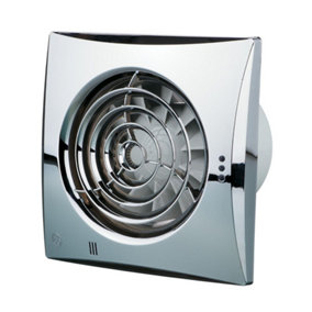 Calm Zone 1 Silent Extractor Fan Chrome Pull Cord - 100mm
