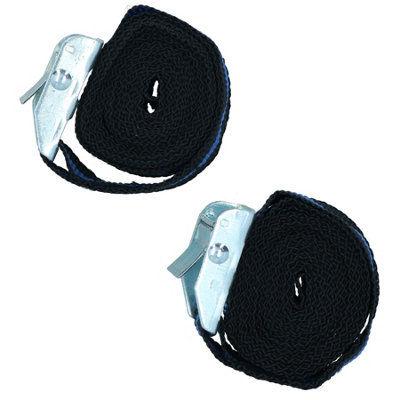 Cam Buckle Tie Down Straps Rope Strap Grip 1in x 2.5 Metres 2 Pack