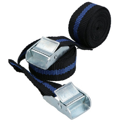 Cam Buckle Tie Down Straps Rope Strap Grip 1in x 2.5 Metres 2 Pack