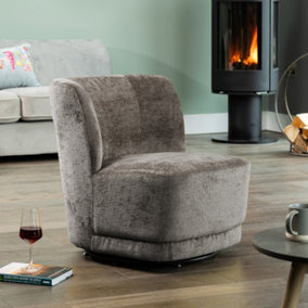 Camarillo Swivel Base Fabric Accent Chair - Dark Grey