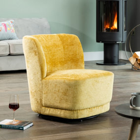 Camarillo Swivel Base Fabric Accent Chair - Mustard