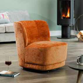 Camarillo Swivel Base Fabric Accent Chair - Orange