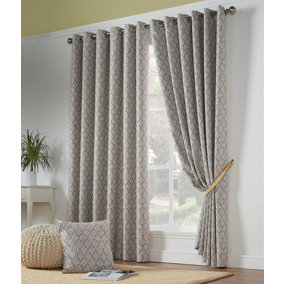Camb Ring Top Curtains 168cm x 183cm Ochre