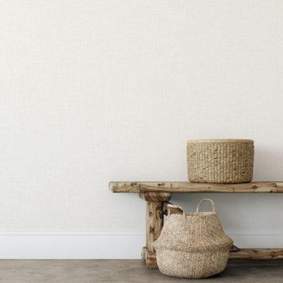 Cambric Texture Wallpaper Ivory Muriva 196307