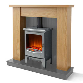 Cambridge 1.85KW Fireplace Stove - 2 heat settings & adjustable thermostat